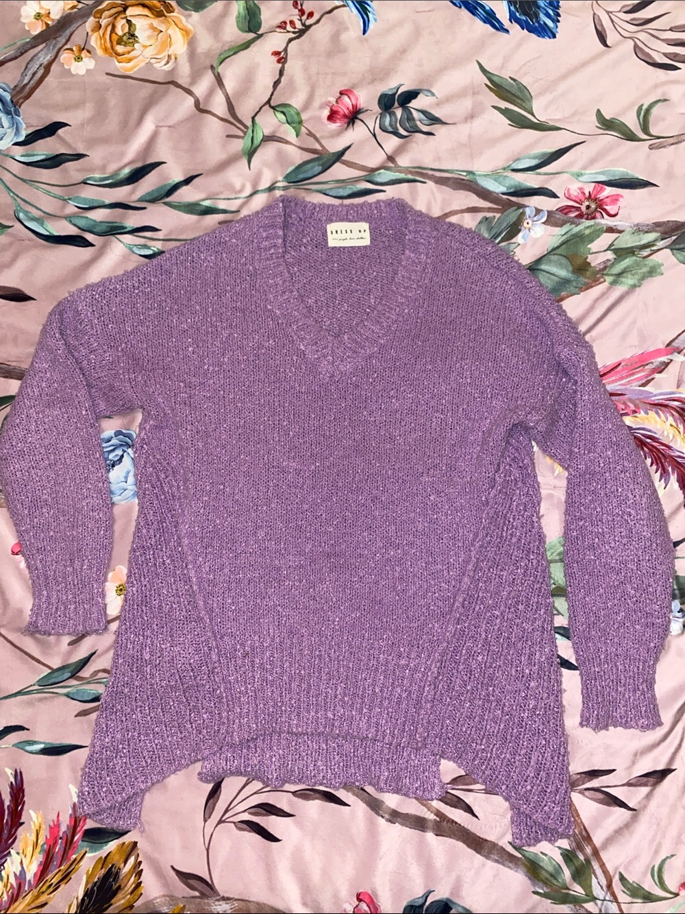 Lavender Purple V-Neck Sweater